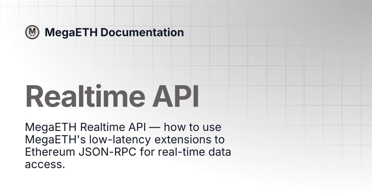 Realtime API | MegaETH Documentation
